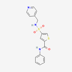 molecular formula C17H15N3O3S2 B4960477 N-phenyl-4-(pyridin-4-ylmethylsulfamoyl)thiophene-2-carboxamide 