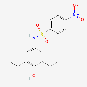 molecular formula C18H22N2O5S B4960487 N-[4-hydroxy-3,5-di(propan-2-yl)phenyl]-4-nitrobenzenesulfonamide 