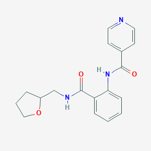 molecular formula C18H19N3O3 B496050 N-(2-{[(tetrahydro-2-furanylmethyl)amino]carbonyl}phenyl)isonicotinamide 