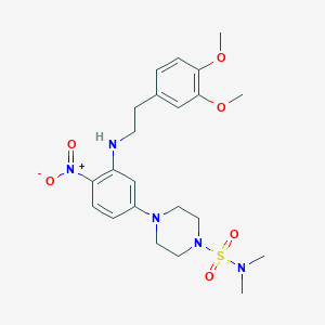 molecular formula C22H31N5O6S B4960588 4-(3-{[2-(3,4-dimethoxyphenyl)ethyl]amino}-4-nitrophenyl)-N,N-dimethylpiperazine-1-sulfonamide 