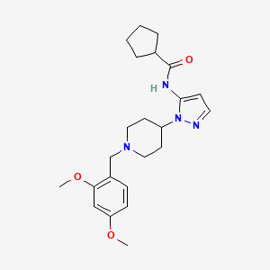 molecular formula C23H32N4O3 B4960683 N-[2-[1-[(2,4-dimethoxyphenyl)methyl]piperidin-4-yl]pyrazol-3-yl]cyclopentanecarboxamide 