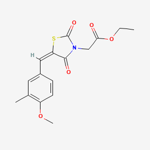 molecular formula C16H17NO5S B4960730 ethyl [(5E)-5-(4-methoxy-3-methylbenzylidene)-2,4-dioxo-1,3-thiazolidin-3-yl]acetate 