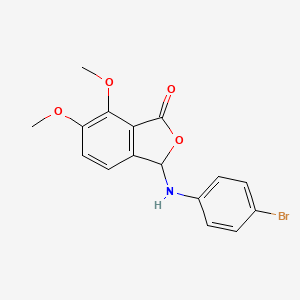 molecular formula C16H14BrNO4 B4960840 3-(4-Bromoanilino)-6,7-dimethoxy-2-benzofuran-1(3H)-one CAS No. 5987-32-6
