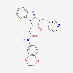 molecular formula C25H21N5O4 B4960859 N-(2,3-dihydro-1,4-benzodioxin-6-yl)-2-[2-oxo-1-(pyridin-3-ylmethyl)-2,3-dihydro-1H-imidazo[1,2-a]benzimidazol-3-yl]acetamide 