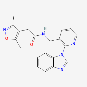 molecular formula C20H19N5O2 B4961013 N-[[2-(benzimidazol-1-yl)pyridin-3-yl]methyl]-2-(3,5-dimethyl-1,2-oxazol-4-yl)acetamide 
