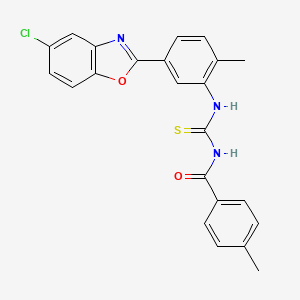 molecular formula C23H18ClN3O2S B4961018 N-{[5-(5-chloro-1,3-benzoxazol-2-yl)-2-methylphenyl]carbamothioyl}-4-methylbenzamide 