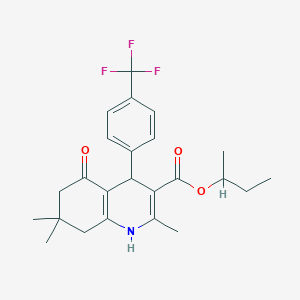 molecular formula C24H28F3NO3 B4961148 Butan-2-yl 2,7,7-trimethyl-5-oxo-4-[4-(trifluoromethyl)phenyl]-1,4,5,6,7,8-hexahydroquinoline-3-carboxylate 