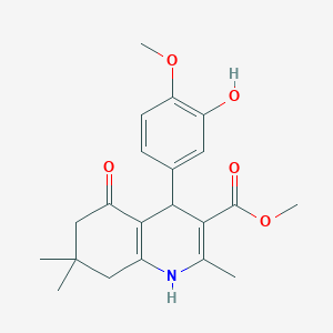 molecular formula C21H25NO5 B4961243 Methyl 4-(3-hydroxy-4-methoxyphenyl)-2,7,7-trimethyl-5-oxo-1,4,5,6,7,8-hexahydroquinoline-3-carboxylate 
