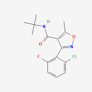 molecular formula C15H16ClFN2O2 B4961505 N-tert-butyl-3-(2-chloro-6-fluorophenyl)-5-methyl-1,2-oxazole-4-carboxamide 
