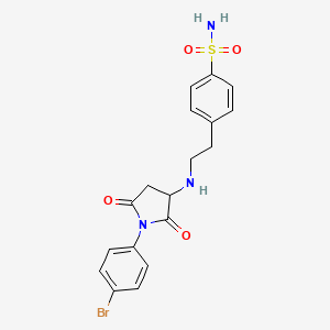molecular formula C18H18BrN3O4S B4961508 4-(2-{[1-(4-Bromophenyl)-2,5-dioxopyrrolidin-3-yl]amino}ethyl)benzenesulfonamide 