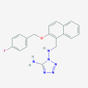 molecular formula C19H17FN6O B496157 N1-({2-[(4-FLUOROPHENYL)METHOXY]NAPHTHALEN-1-YL}METHYL)-1,2,3,4-TETRAZOLE-1,5-DIAMINE 