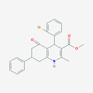 molecular formula C24H22BrNO3 B4961581 Methyl 4-(2-bromophenyl)-2-methyl-5-oxo-7-phenyl-1,4,5,6,7,8-hexahydroquinoline-3-carboxylate 