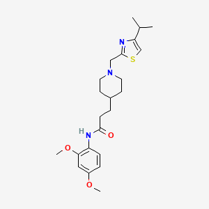 molecular formula C23H33N3O3S B4961642 N-(2,4-dimethoxyphenyl)-3-{1-[(4-isopropyl-1,3-thiazol-2-yl)methyl]-4-piperidinyl}propanamide 