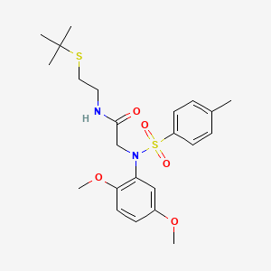 molecular formula C23H32N2O5S2 B4961748 N-[2-(tert-butylsulfanyl)ethyl]-N~2~-(2,5-dimethoxyphenyl)-N~2~-[(4-methylphenyl)sulfonyl]glycinamide 