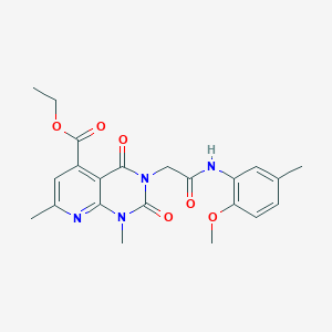 molecular formula C22H24N4O6 B4961779 ETHYL 3-{[(2-METHOXY-5-METHYLPHENYL)CARBAMOYL]METHYL}-1,7-DIMETHYL-2,4-DIOXO-1H,2H,3H,4H-PYRIDO[2,3-D]PYRIMIDINE-5-CARBOXYLATE 
