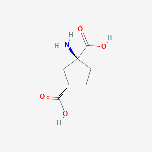 molecular formula C7H11NO4 B049618 (1S,3S)-1-aminocyclopentane-1,3-dicarboxylic acid CAS No. 111900-31-3