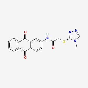 molecular formula C19H14N4O3S B4961831 N~1~-(9,10-DIOXO-9,10-DIHYDRO-2-ANTHRACENYL)-2-[(4-METHYL-4H-1,2,4-TRIAZOL-3-YL)SULFANYL]ACETAMIDE 