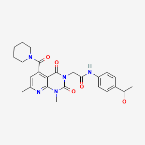 molecular formula C25H27N5O5 B4961845 N-(4-ACETYLPHENYL)-2-[1,7-DIMETHYL-2,4-DIOXO-5-(PIPERIDINE-1-CARBONYL)-1H,2H,3H,4H-PYRIDO[2,3-D]PYRIMIDIN-3-YL]ACETAMIDE 