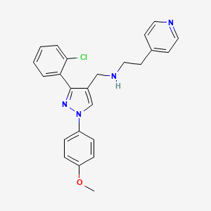 molecular formula C24H23ClN4O B4961906 N-[[3-(2-chlorophenyl)-1-(4-methoxyphenyl)pyrazol-4-yl]methyl]-2-pyridin-4-ylethanamine 