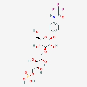 molecular formula C19H27F3NO14P B049620 4-Trifluoroacetamidophenyl-1-O-glucopyranosylribitol-1'-phosphate CAS No. 118349-78-3