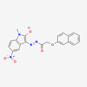 molecular formula C21H16N4O5 B4962074 N'~1~-(1-METHYL-5-NITRO-2-OXO-1,2-DIHYDRO-3H-INDOL-3-YLIDEN)-2-(2-NAPHTHYLOXY)ACETOHYDRAZIDE 