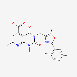 molecular formula C24H24N4O5 B4962138 METHYL 3-{[2-(2,5-DIMETHYLPHENYL)-5-METHYL-1,3-OXAZOL-4-YL]METHYL}-1,7-DIMETHYL-2,4-DIOXO-1H,2H,3H,4H-PYRIDO[2,3-D]PYRIMIDINE-5-CARBOXYLATE 