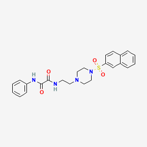 molecular formula C24H26N4O4S B4962171 N-{2-[4-(NAPHTHALENE-2-SULFONYL)PIPERAZIN-1-YL]ETHYL}-N'-PHENYLETHANEDIAMIDE 
