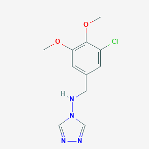 molecular formula C11H13ClN4O2 B496227 N-[(3-chloro-4,5-dimethoxyphenyl)methyl]-1,2,4-triazol-4-amine 