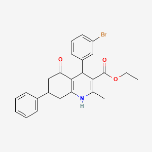 molecular formula C25H24BrNO3 B4962379 Ethyl 4-(3-bromophenyl)-2-methyl-5-oxo-7-phenyl-1,4,5,6,7,8-hexahydroquinoline-3-carboxylate 