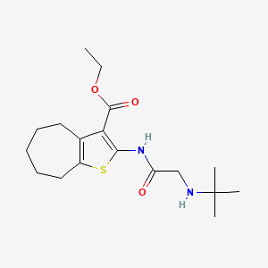 molecular formula C18H28N2O3S B4962589 ethyl 2-[(N-tert-butylglycyl)amino]-5,6,7,8-tetrahydro-4H-cyclohepta[b]thiophene-3-carboxylate 