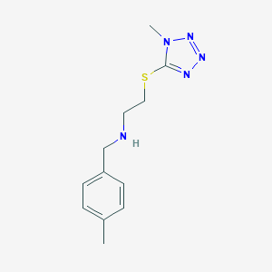 molecular formula C12H17N5S B496275 N-(4-methylbenzyl)-N-{2-[(1-methyl-1H-tetraazol-5-yl)sulfanyl]ethyl}amine 