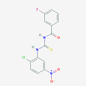 molecular formula C14H9ClFN3O3S B4962883 N-[(2-chloro-5-nitrophenyl)carbamothioyl]-3-fluorobenzamide 