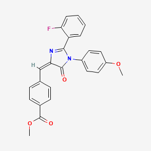 molecular formula C25H19FN2O4 B4962918 methyl 4-[(E)-[2-(2-fluorophenyl)-1-(4-methoxyphenyl)-5-oxoimidazol-4-ylidene]methyl]benzoate 