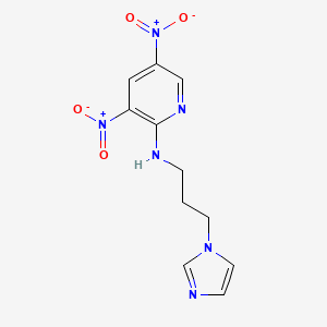molecular formula C11H12N6O4 B4963042 N-(3-imidazol-1-ylpropyl)-3,5-dinitropyridin-2-amine 