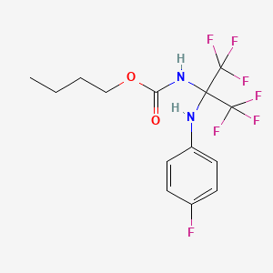 molecular formula C14H15F7N2O2 B4963069 butyl N-[1,1,1,3,3,3-hexafluoro-2-(4-fluoroanilino)propan-2-yl]carbamate 