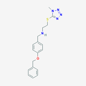 molecular formula C18H21N5OS B496317 {[4-(BENZYLOXY)PHENYL]METHYL}({2-[(1-METHYL-1H-1,2,3,4-TETRAZOL-5-YL)SULFANYL]ETHYL})AMINE 
