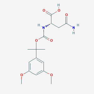 molecular formula C16H22N2O7 B049632 (2S)-4-amino-2-[2-(3,5-dimethoxyphenyl)propan-2-yloxycarbonylamino]-4-oxobutanoic acid CAS No. 112772-46-0