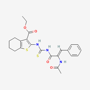 molecular formula C23H25N3O4S2 B4963217 ethyl 2-[[(Z)-2-acetamido-3-phenylprop-2-enoyl]carbamothioylamino]-4,5,6,7-tetrahydro-1-benzothiophene-3-carboxylate 