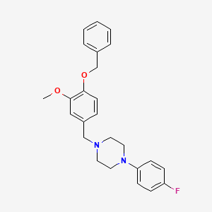 molecular formula C25H27FN2O2 B4963221 1-(4-Fluorophenyl)-4-[(3-methoxy-4-phenylmethoxyphenyl)methyl]piperazine 