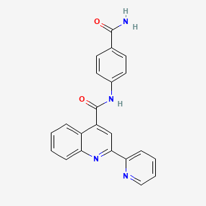 molecular formula C22H16N4O2 B4963247 N-(4-carbamoylphenyl)-2-(pyridin-2-yl)quinoline-4-carboxamide 
