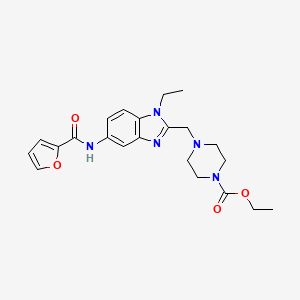 molecular formula C22H27N5O4 B4963248 Ethyl 4-{[1-ethyl-5-(furan-2-amido)-1H-1,3-benzodiazol-2-YL]methyl}piperazine-1-carboxylate 