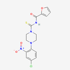 molecular formula C16H15ClN4O4S B4963326 N-[4-(4-chloro-2-nitrophenyl)piperazine-1-carbothioyl]furan-2-carboxamide 