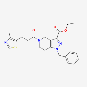 molecular formula C23H26N4O3S B4963330 ethyl 1-benzyl-5-[3-(4-methyl-1,3-thiazol-5-yl)propanoyl]-4,5,6,7-tetrahydro-1H-pyrazolo[4,3-c]pyridine-3-carboxylate 