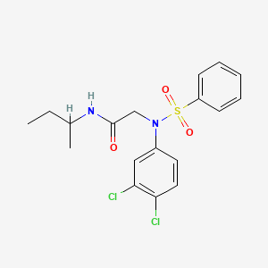 molecular formula C18H20Cl2N2O3S B4963338 N-butan-2-yl-N~2~-(3,4-dichlorophenyl)-N~2~-(phenylsulfonyl)glycinamide 