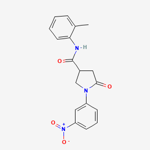 molecular formula C18H17N3O4 B4963642 N-(2-methylphenyl)-1-(3-nitrophenyl)-5-oxopyrrolidine-3-carboxamide 