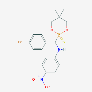 molecular formula C18H20BrN2O4PS B4963649 N-[(4-bromophenyl)-(5,5-dimethyl-2-sulfanylidene-1,3,2lambda5-dioxaphosphinan-2-yl)methyl]-4-nitroaniline 