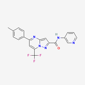 molecular formula C20H14F3N5O B4963669 5-(4-methylphenyl)-N-3-pyridinyl-7-(trifluoromethyl)pyrazolo[1,5-a]pyrimidine-2-carboxamide 