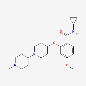 molecular formula C22H33N3O3 B4963709 N-cyclopropyl-4-methoxy-2-[1-(1-methylpiperidin-4-yl)piperidin-4-yl]oxybenzamide 