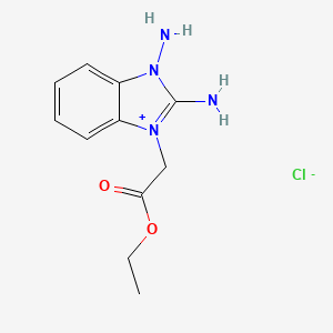 molecular formula C11H15ClN4O2 B4963941 Ethyl 2-(2,3-diaminobenzimidazol-1-ium-1-yl)acetate;chloride 