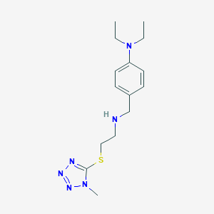 molecular formula C15H24N6S B496398 N,N-DIETHYL-4-[({2-[(1-METHYL-1H-1,2,3,4-TETRAZOL-5-YL)SULFANYL]ETHYL}AMINO)METHYL]ANILINE 